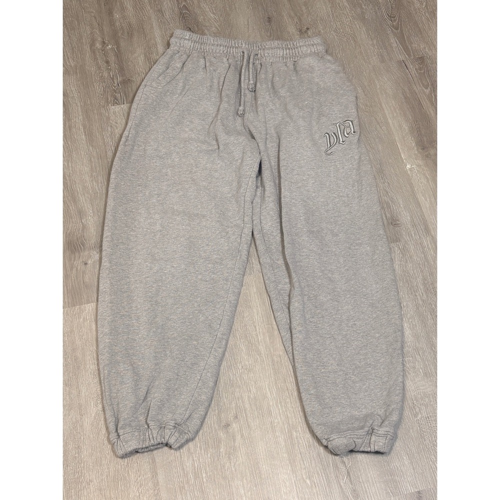 YoungLA The Heavyweight Marshmallow Sweatpants Gray Cotton Joggers Mens Sz L